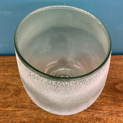Textured Frosted Green Glass Asymmetric Vase SMALLS