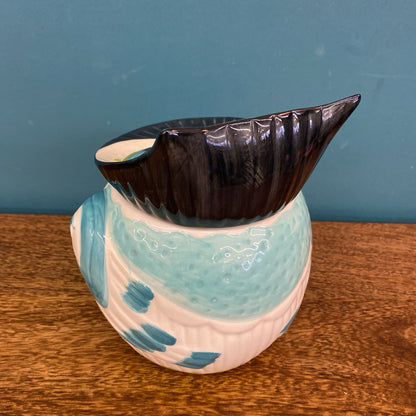 Turquoise Pattern Ceramic Owl Cookie Jar SMALLS