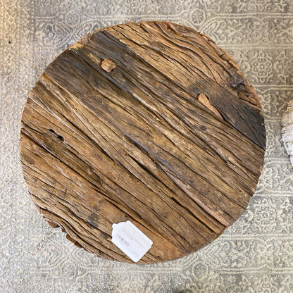 Whitewash Base Rustic Stool /Plant Stand