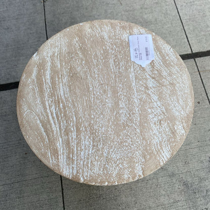 Embossed Whitewash Stool /Plant Stand C STOOLS