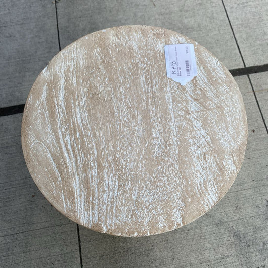 Embossed Whitewash Stool /Plant Stand C STOOLS