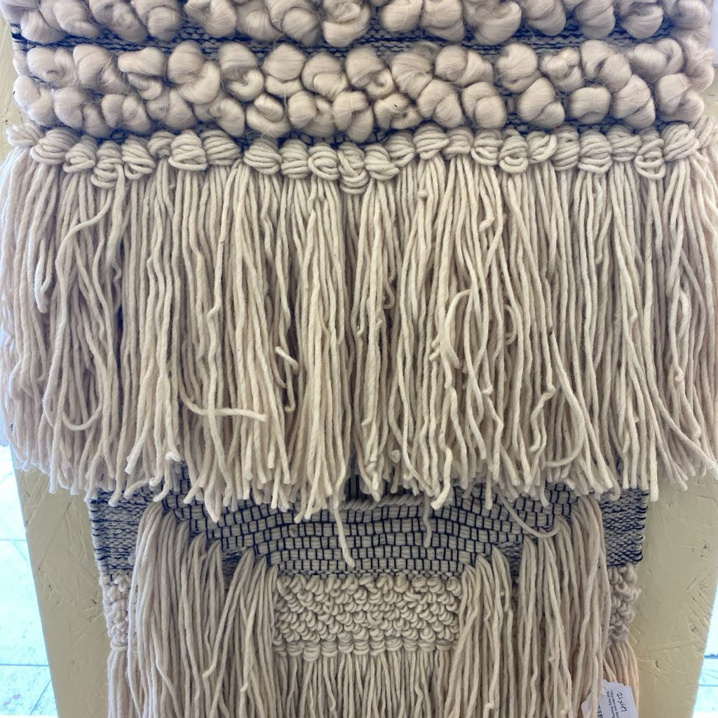 Tribal Macrame Black & White Wall Hung Weaving ART