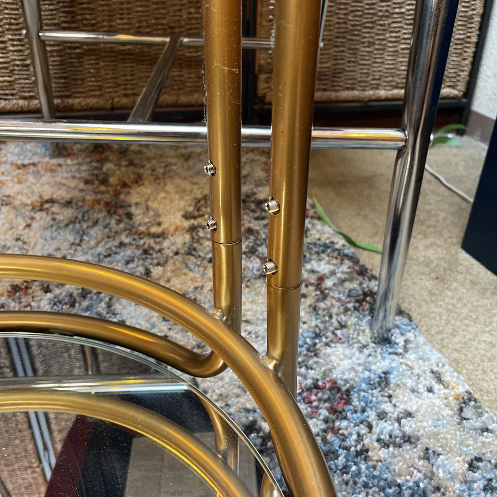 Brass Finish Round Bar Cart