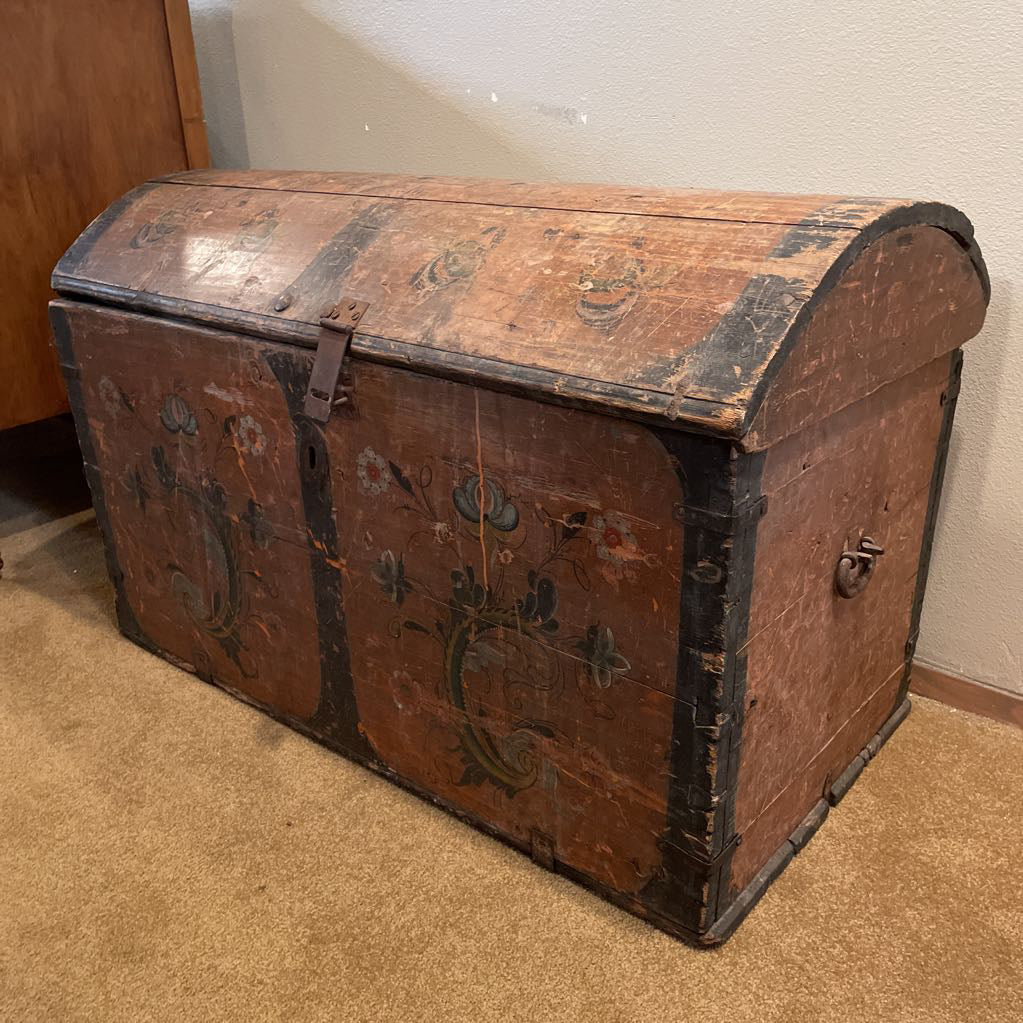Antique Norwegian 1831 Trunk "Immigrant Chest"