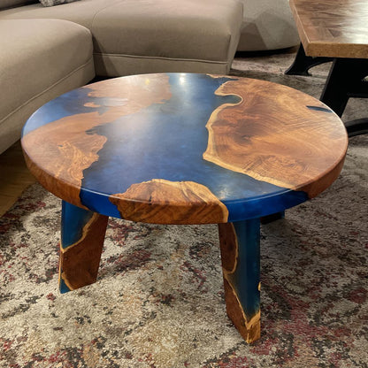 Round Resin + Wood Table C COFFEE TABLES