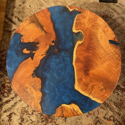 Round Resin + Wood Table C COFFEE TABLES