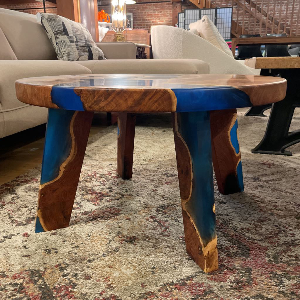 Round Resin + Wood Table C COFFEE TABLES