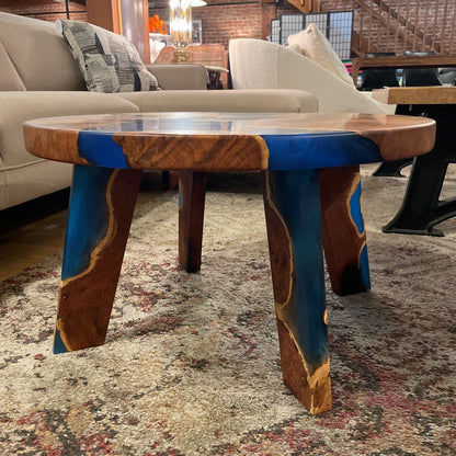 Round Resin + Wood Table C COFFEE TABLES