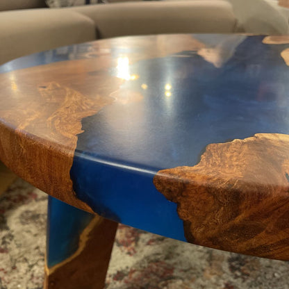 Round Resin + Wood Table C COFFEE TABLES