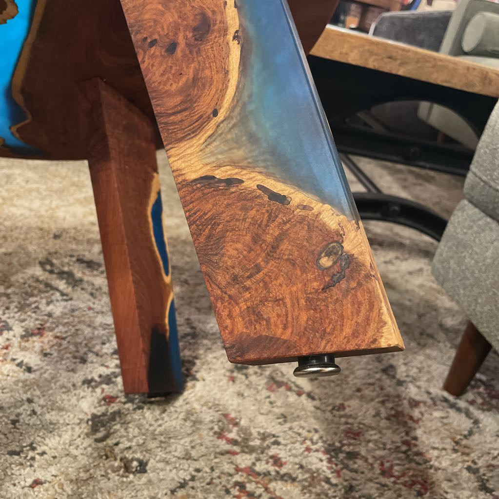 Round Resin + Wood Table C COFFEE TABLES