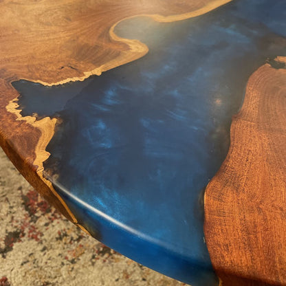 Round Resin + Wood Table C COFFEE TABLES