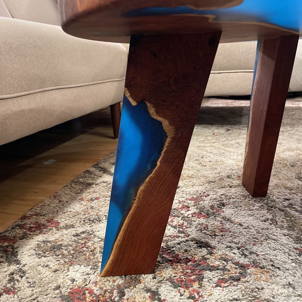 Round Resin + Wood Table C COFFEE TABLES