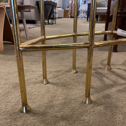 Brass Finish Acrylic Top SET of 2 Coffee Tables