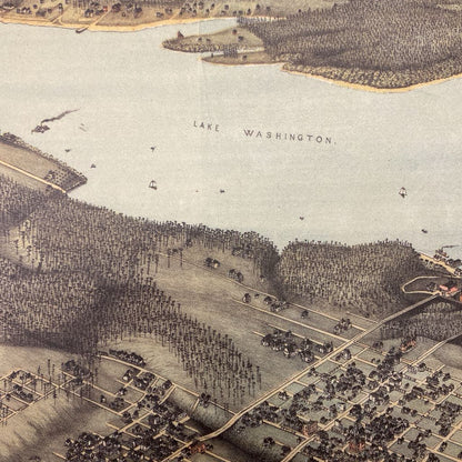 SEATTLE1891 Birds Eye View Illustrated Map
