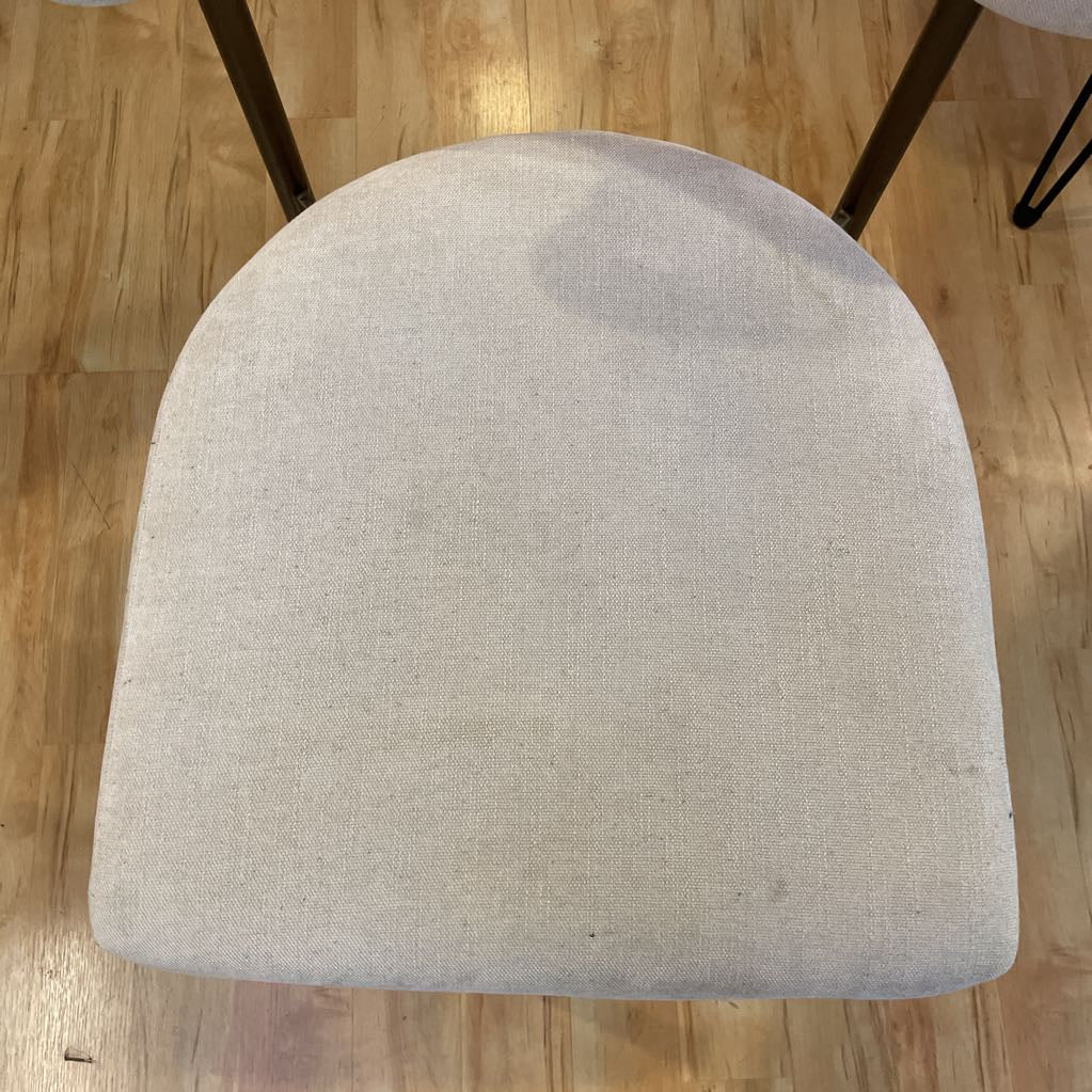 White Fabric Curved Back Dining Chairs Set of 8