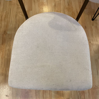 White Fabric Curved Back Dining Chairs Set of 8
