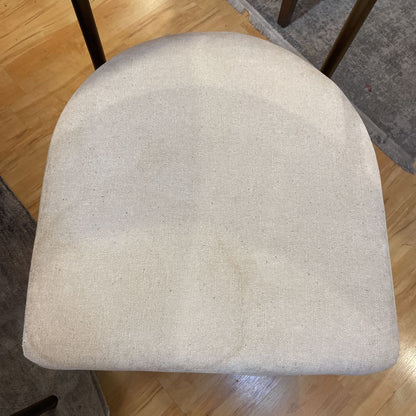 White Fabric Curved Back Dining Chairs Set of 8