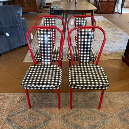 Retro Checkered Dining Chairs (Set Of 4) C DINING CHAIRS