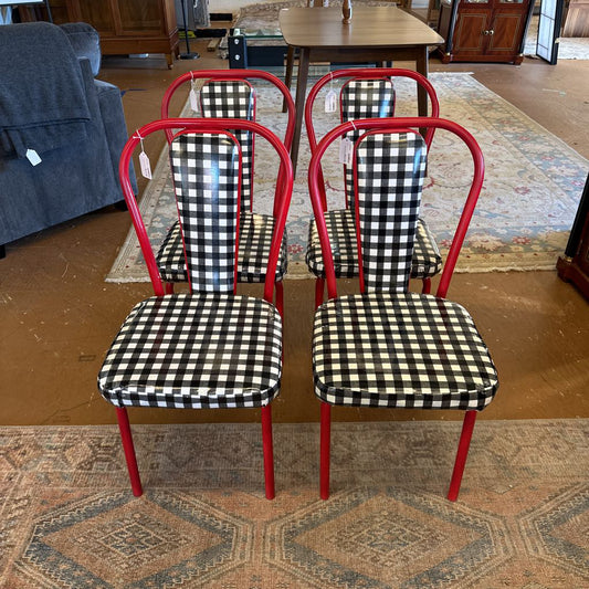 Retro Checkered Dining Chairs (Set Of 4) C DINING CHAIRS