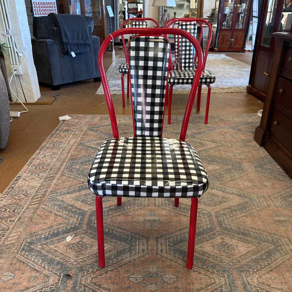 Retro Checkered Dining Chairs (Set Of 4) C DINING CHAIRS