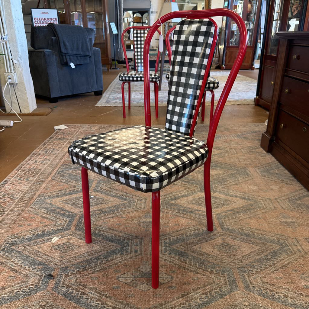 Retro Checkered Dining Chairs (Set Of 4) C DINING CHAIRS