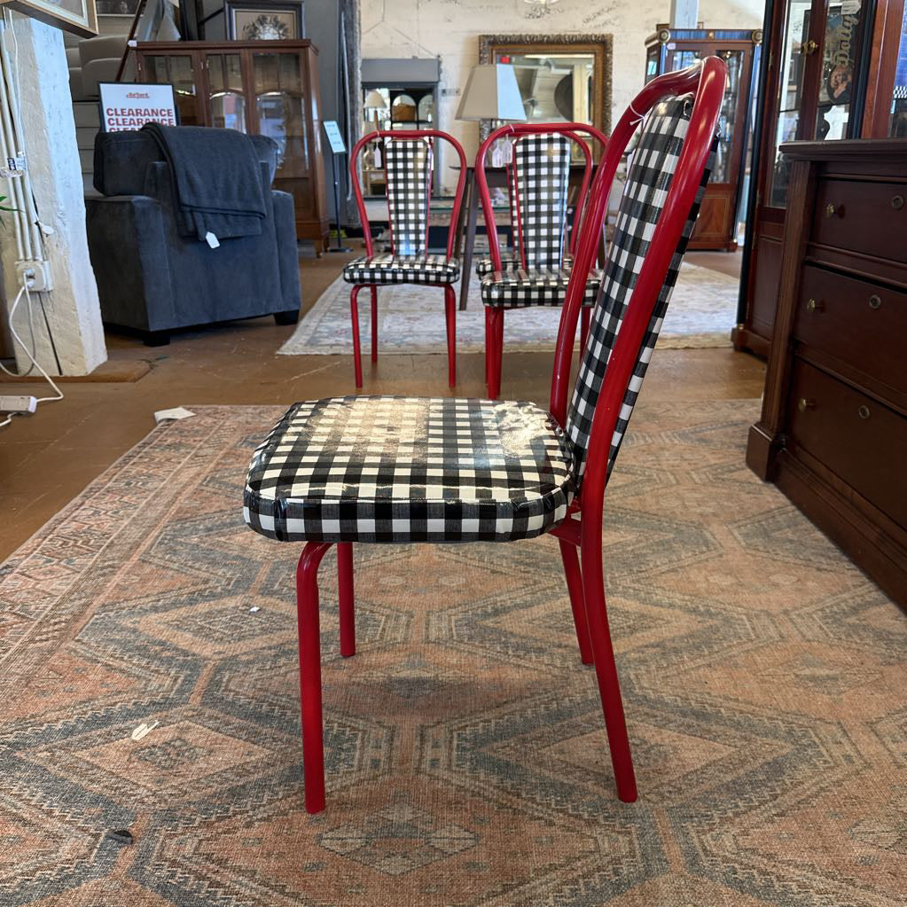 Retro Checkered Dining Chairs (Set Of 4) C DINING CHAIRS