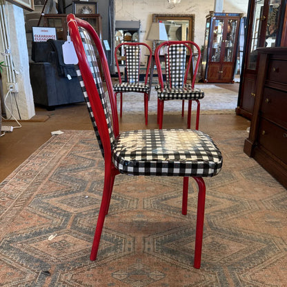 Retro Checkered Dining Chairs (Set Of 4) C DINING CHAIRS