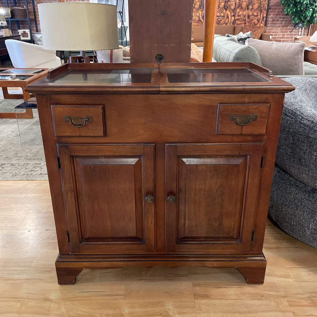 Black Top Sliding Top Wooden Bar Cabinet C BAR SERVERS