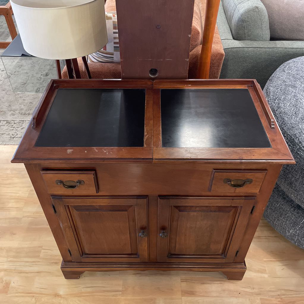 Black Top Sliding Top Wooden Bar Cabinet C BAR SERVERS