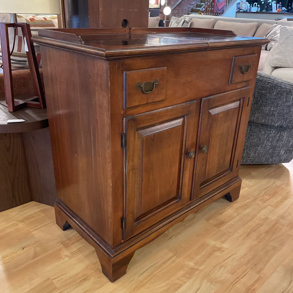 Black Top Sliding Top Wooden Bar Cabinet C BAR SERVERS