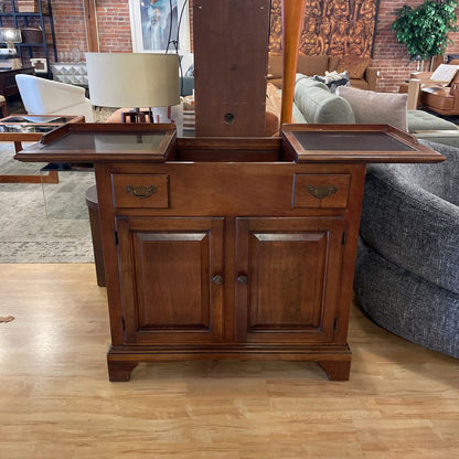 Black Top Sliding Top Wooden Bar Cabinet C BAR SERVERS