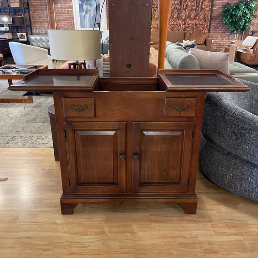 Black Top Sliding Top Wooden Bar Cabinet C BAR SERVERS