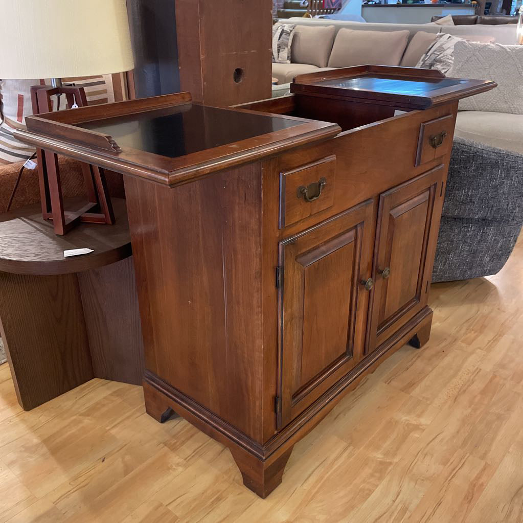 Black Top Sliding Top Wooden Bar Cabinet C BAR SERVERS