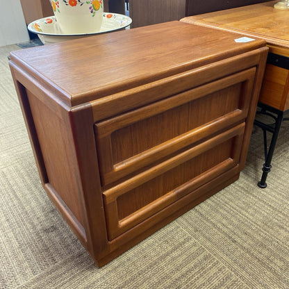 Vintage Teak Two Drawer Nightstand C NIGHTSTANDS