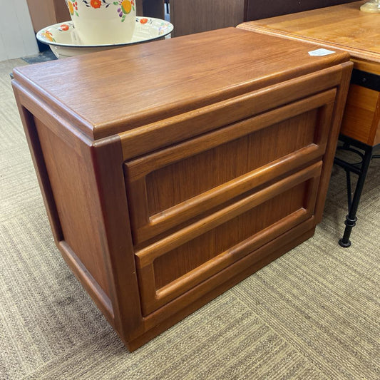 Vintage Teak Two Drawer Nightstand C NIGHTSTANDS
