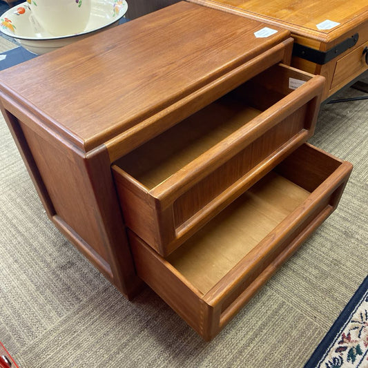 Vintage Teak Two Drawer Nightstand C NIGHTSTANDS