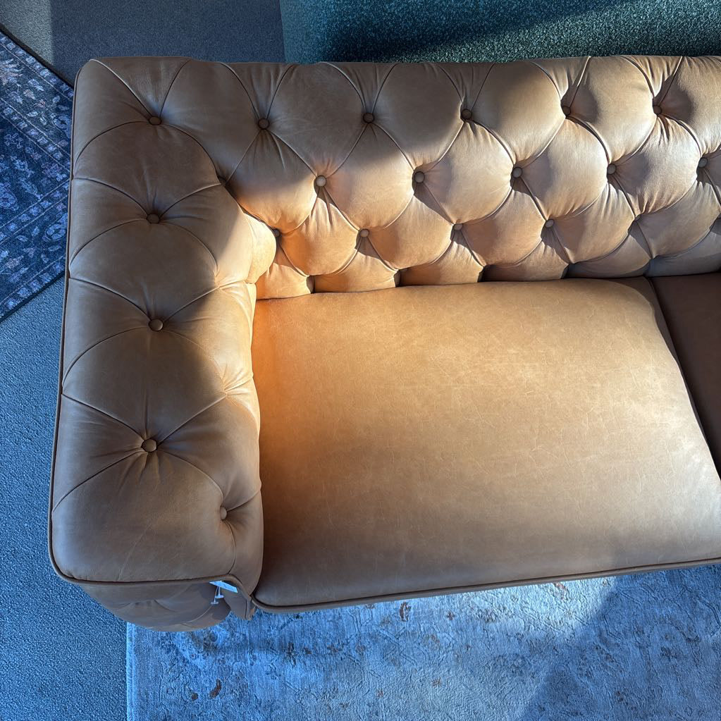 Daphne Tan Leather Sofa