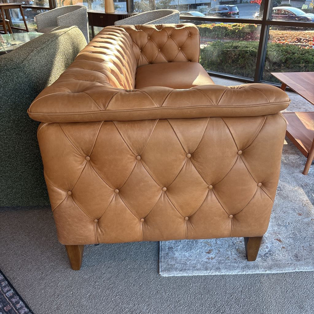 Daphne Tan Leather Sofa