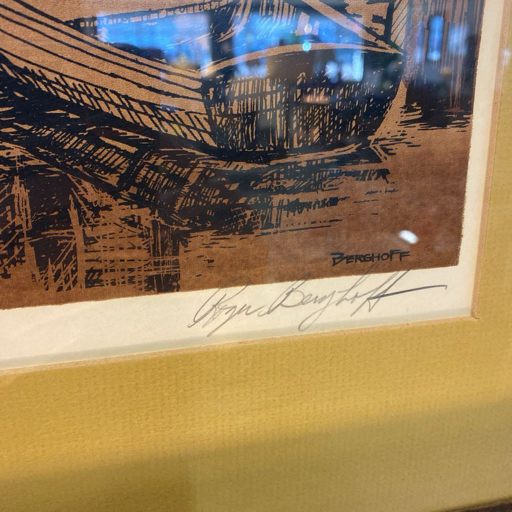 ROGER BERGHOFF "REFLECTIONS" Signed Framed Screenprint