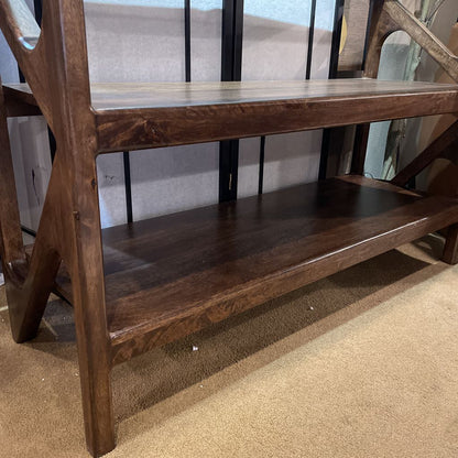 Glass and Walnut Console Table