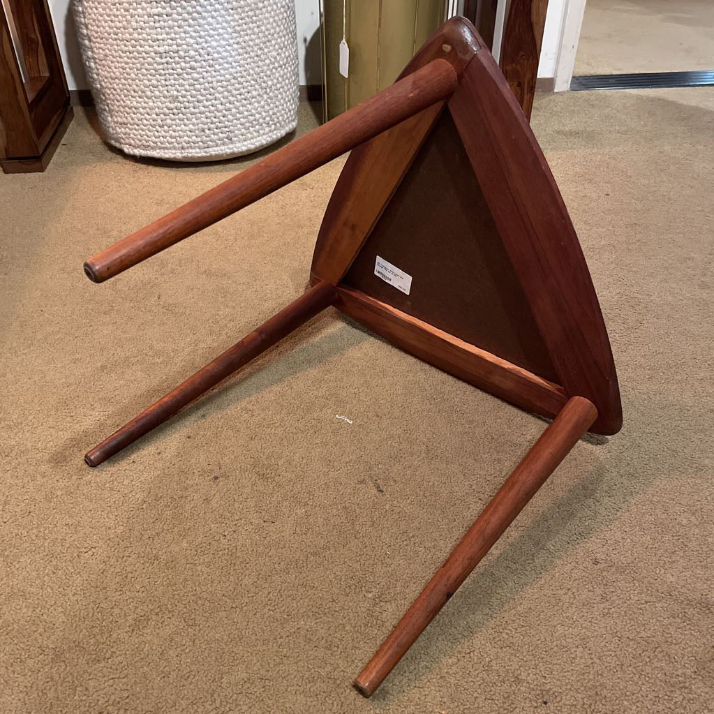 MC Triangular Side Table with Orange Top AS IS