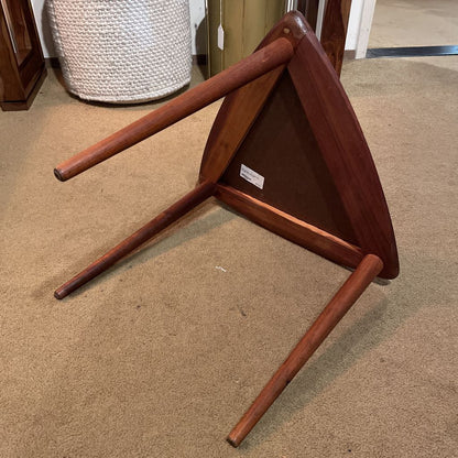 MC Triangular Side Table with Orange Top AS IS