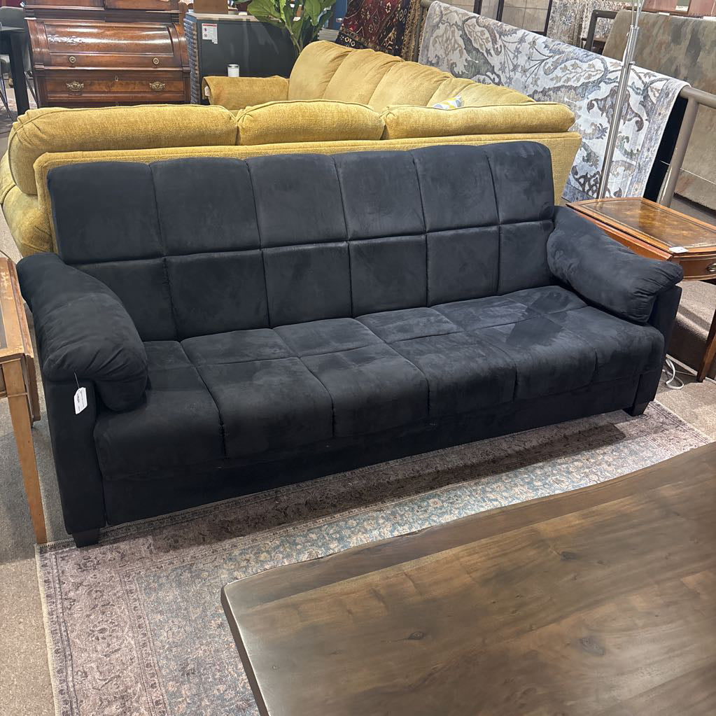 Contemporary Black Suede Futon U SLEEPERS