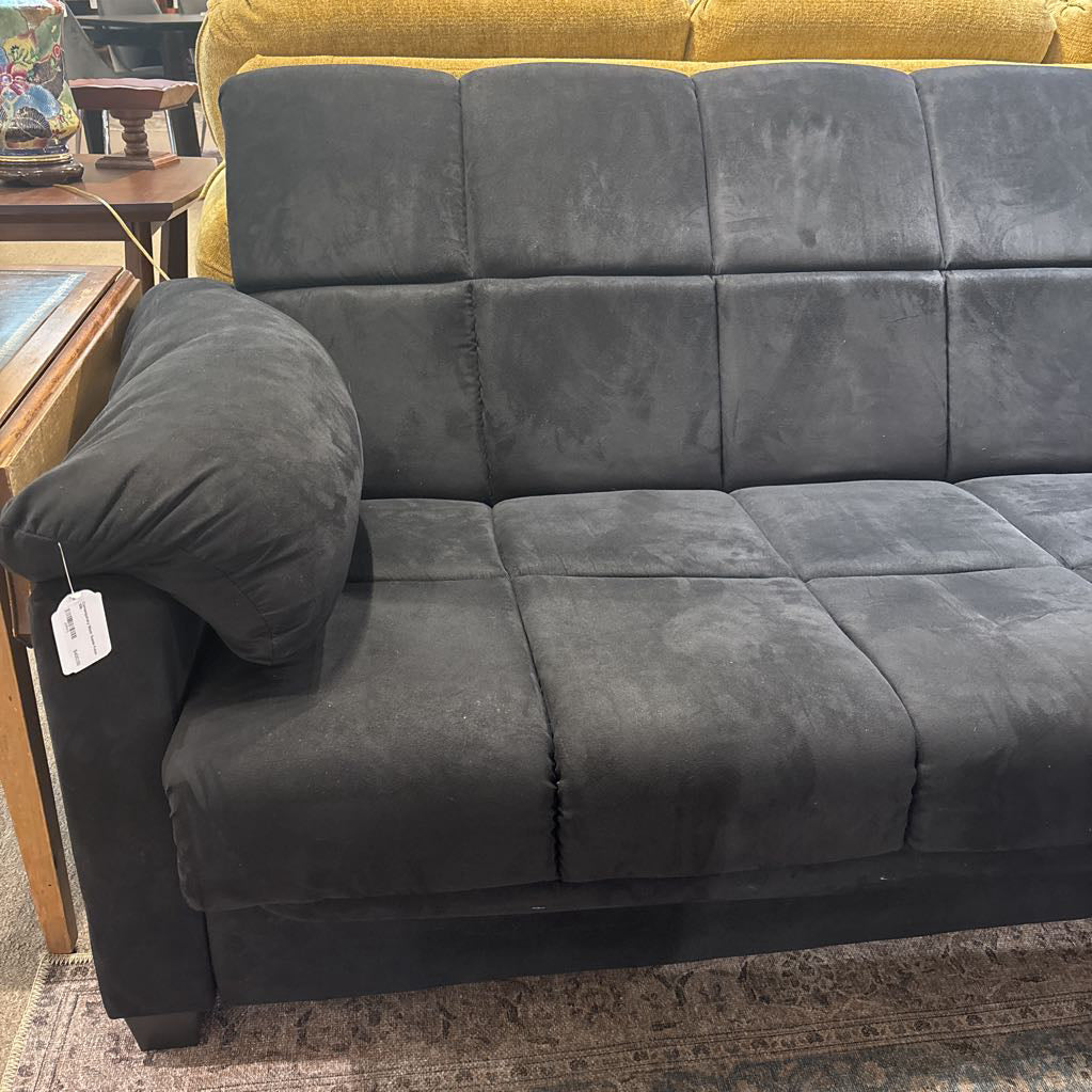 Contemporary Black Suede Futon U SLEEPERS
