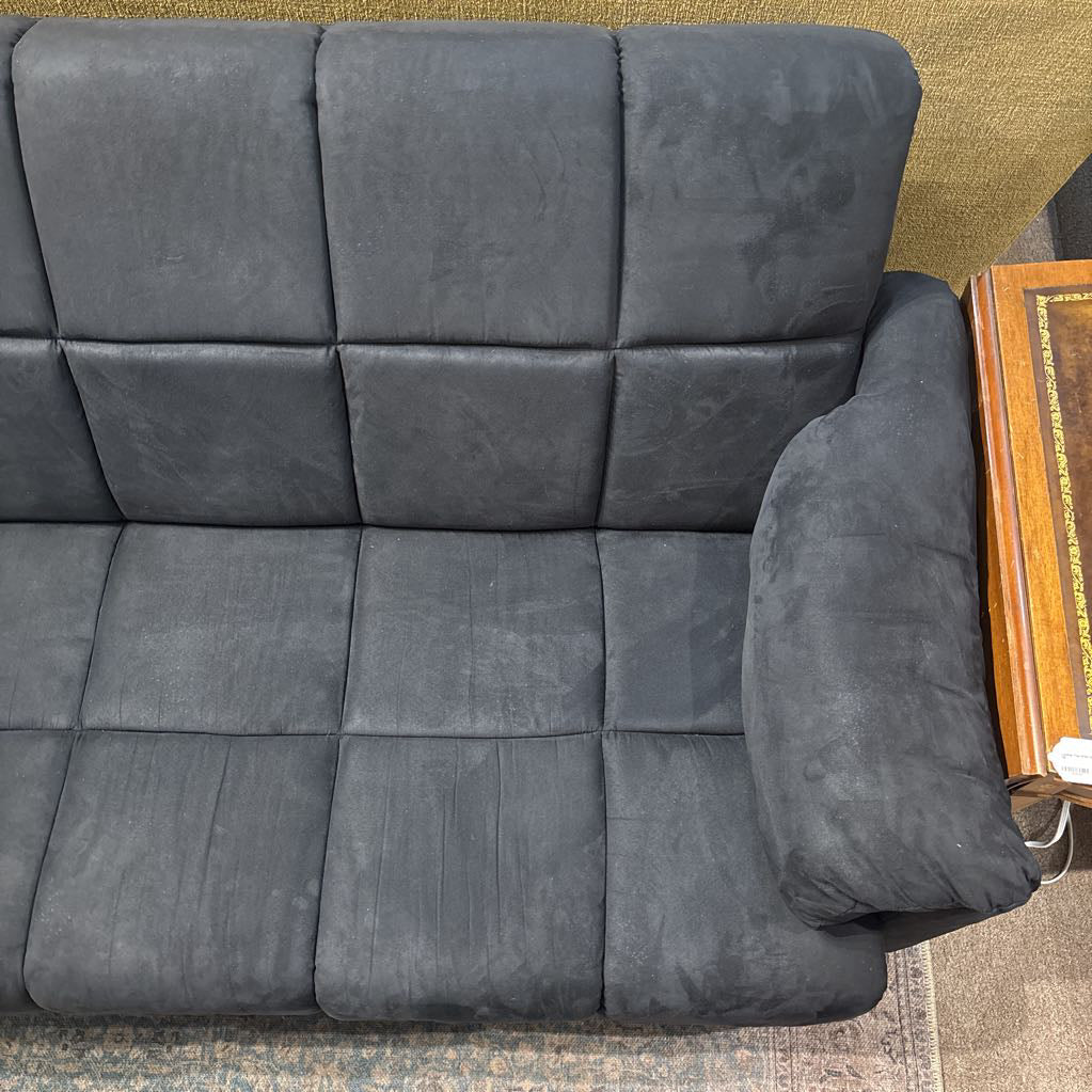 Contemporary Black Suede Futon U SLEEPERS