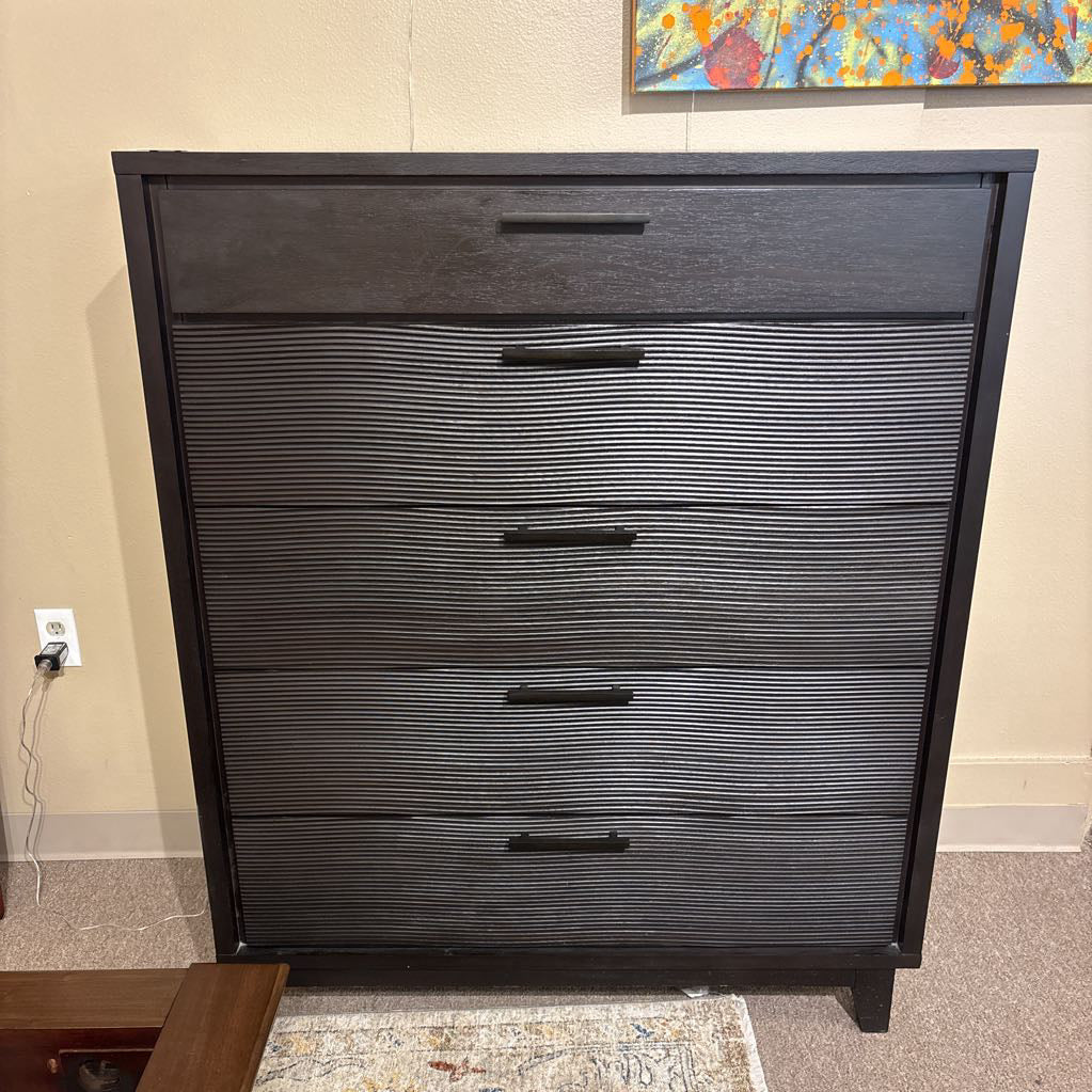 Casana Modern Black 5 Drawer Highboy
