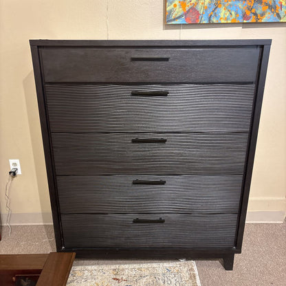 Casana Modern Black 5 Drawer Highboy
