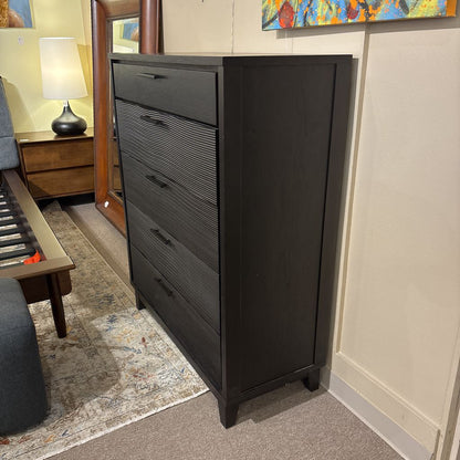 Casana Modern Black 5 Drawer Highboy