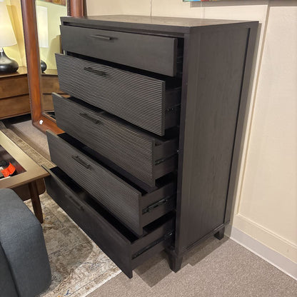 Casana Modern Black 5 Drawer Highboy