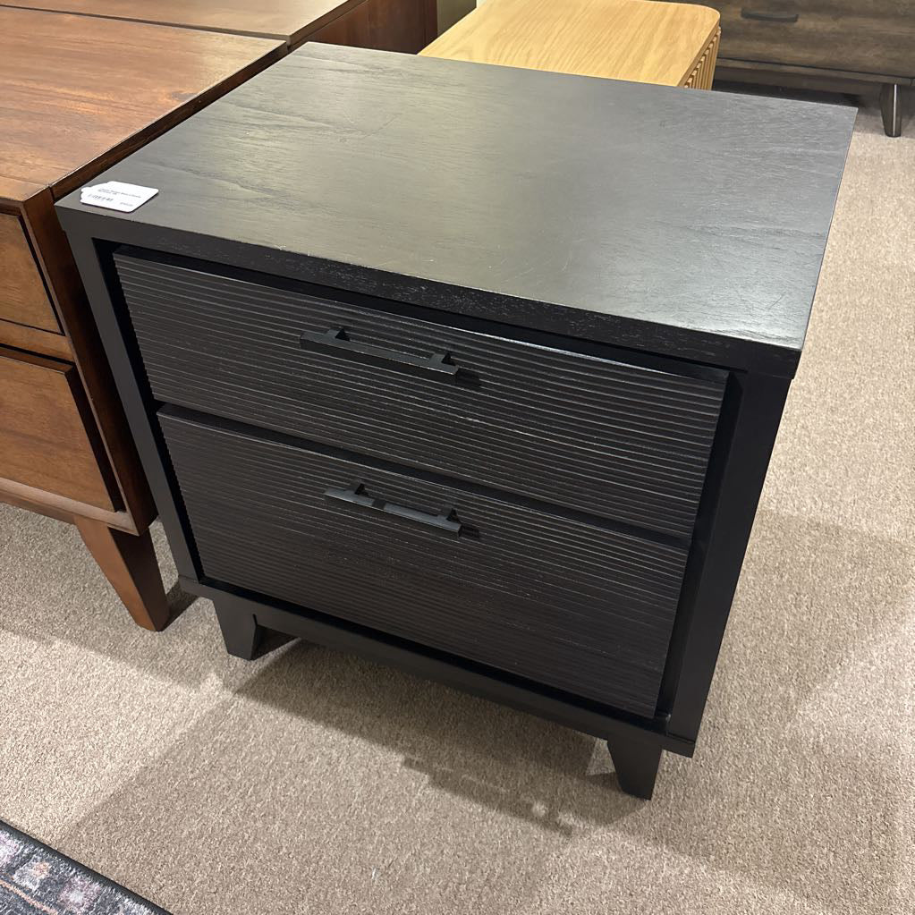Casana Modern Black 2 Drawer Nightstand